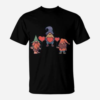Heart Gnome Valentine's Day Couple Matching Gifts Boys Girls T-Shirt | Crazezy CA