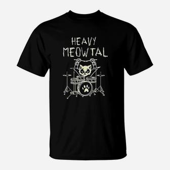 Heavy Meowtal Cat Metal Music Gift Idea Funny Pet Owner T-Shirt | Crazezy DE
