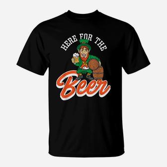 Here For The Beer | Funny St Patrick's Day Drunk Men T-Shirt | Crazezy UK
