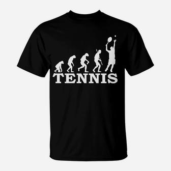 Herren Evolution zum Tennisspieler T-Shirt in Schwarz, Sport Design Tee - Seseable