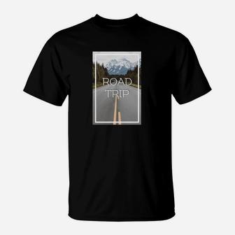 Herren Road Trip T-Shirt mit Berglandschaft, Abenteuer Tee - Seseable