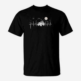 Herren T-Shirt Astronomie Herzschlag, Schwarz, Stilvolles Design - Seseable