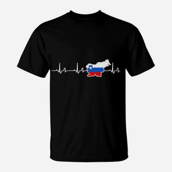 Herren T-Shirt Herzschlag Russland-Umriss, Motiv Tee für Männer - Seseable