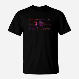 Herzfrequenz T-Shirt Schwarz mit Spruch, Liebe & Leidenschaft Motiv - Seseable