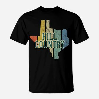 Hill Country Tx State Retro Map Distressed Vintage Graphic T-Shirt | Crazezy DE