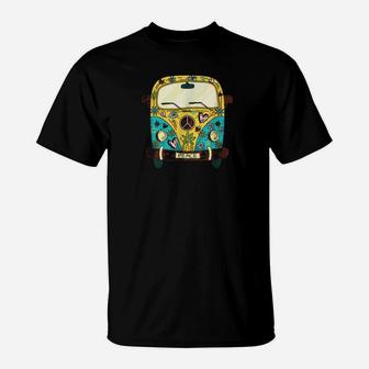 Hippie Bus  Bulli Peace  Love T-Shirt - Seseable