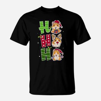 Ho Ho Ho Funny Guinea Pig Christmas Xmas Cute Santa Gift T-Shirt | Crazezy CA
