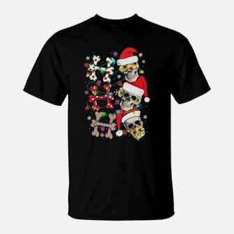 Ho Ho Ho Skull With Santa Hat For Skull Lover T-Shirt - Monsterry AU