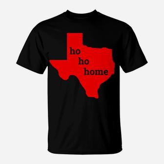 Ho Ho Home - Merry Texas Christmas State Of Texas Silhouette T-Shirt | Crazezy