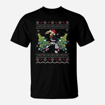 Hornbill Xmas Gift Ugly Hornbill Bird Christmas Sweatshirt T-Shirt | Crazezy