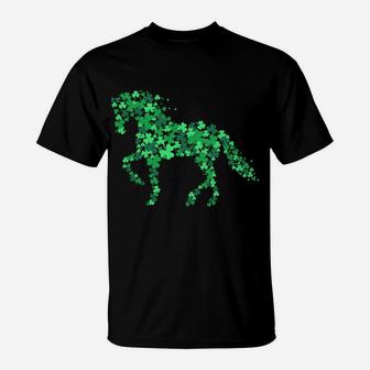 Horse Shamrock Horseback Riding Equestrian Shirt Patrick Day T-Shirt | Crazezy DE