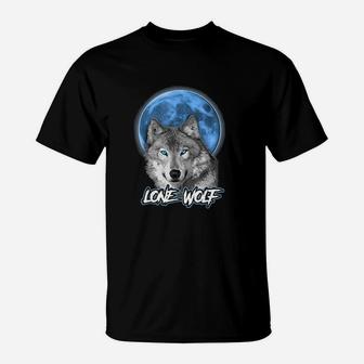 Howling Lone Wolf On Moon Gift T-Shirt - Thegiftio UK