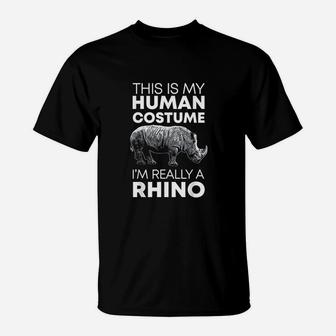 Human Costume Rhino Vintage Rhinoceros Love T-Shirt | Crazezy DE