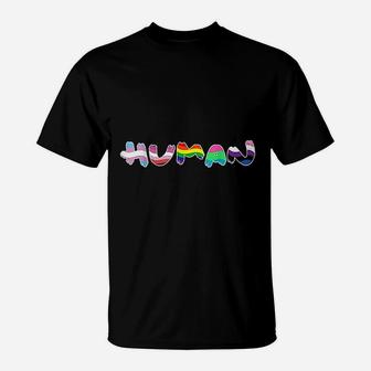 Human Pride Flag Rainbow T-Shirt | Crazezy UK