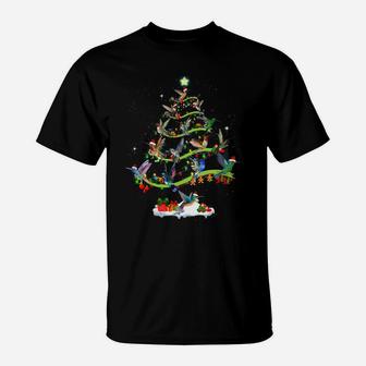 Hummingbird Tree Christmas Candy Cane Gift Ornament T-Shirt | Crazezy