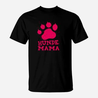 Hunde Mama Damen T-Shirt mit Pfotenabdruck Design, Tierfreund Mode - Seseable