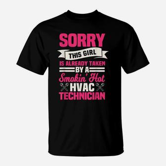 Hvac Technician Wife Mechanic Service Hvacr Tech Installer T-Shirt | Crazezy AU