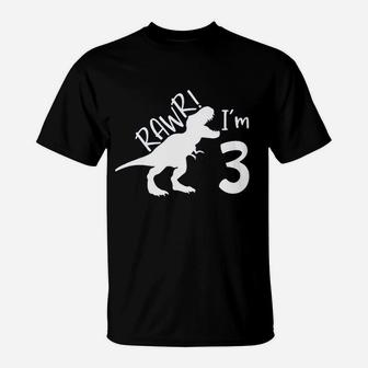 I Am 3 Dinosaur 3Rd Birthday T-Shirt | Crazezy