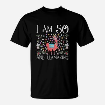 I Am 50 Years Old Llama Happy T-Shirt | Crazezy CA