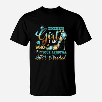 I Am A December Girl Birthday I Am Who I Am T-Shirt | Crazezy
