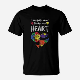 I Am His Voice Mom Dad Family Autistic Kids Awareness T-Shirt | Crazezy DE