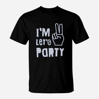 I Am Two Lets Party 2Nd Birthday T-Shirt | Crazezy