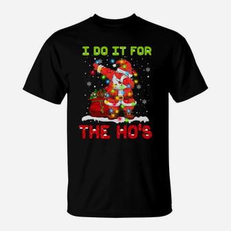 I Do It For The Hos Dabbing Santa Claus Christmas Kids Boys T-Shirt | Crazezy