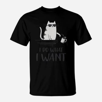 I Do What I Want Funny Cat Lovers T-Shirt | Crazezy AU