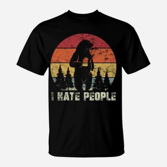 I Hate People Retro Outdoor Camping Design For Adventurers T-Shirt | Crazezy AU