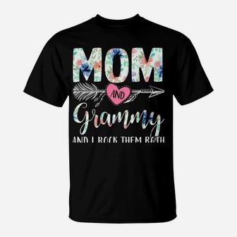 I Have Two Titles Mom And Grammy Floral Decor Flower Nana Sweatshirt T-Shirt | Crazezy CA