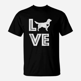I Heart Dogs Golden Retriever Pet Lover Gift T-Shirt | Crazezy UK