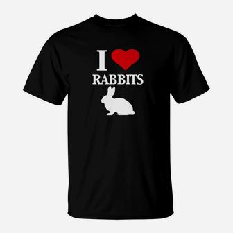 I Heart Love Rabbits Cute Graphic For Animal Lovers T-Shirt - Thegiftio UK