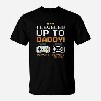 I Leveled Up To Daddy New Dad Gamer T-Shirt | Crazezy DE