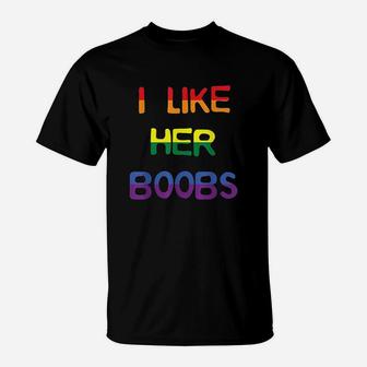 I Like Her Bobs Compliment Lgbt Lesbian Matching Couples T-Shirt | Crazezy DE
