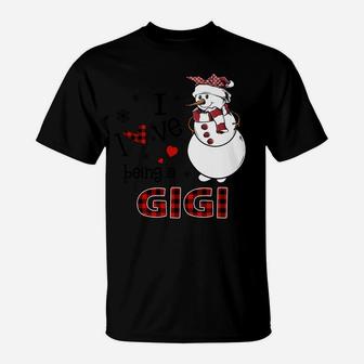 I Love Being A Gigi Snowman - Christmas Gift T-Shirt | Crazezy
