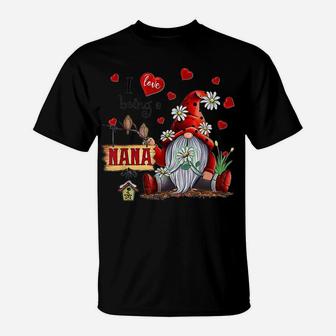 I Love Being A Nana - Gnome Daisy Heart T-Shirt | Crazezy