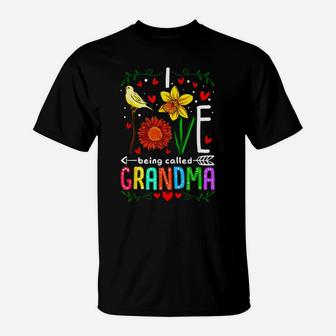 I Love Being Called Grandma Mimi Nana Gigi Lover Flower T-Shirt | Crazezy