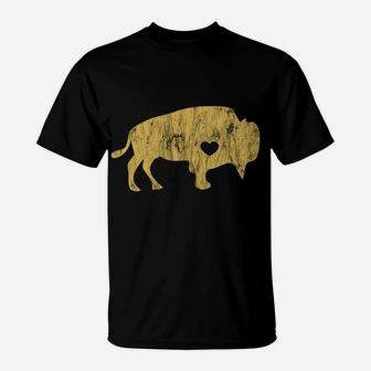 I Love Buffaloes Golden Buffalo Bison Lover Gift Ideas T-Shirt | Crazezy