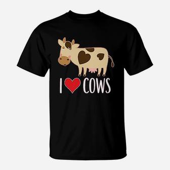 I Love Cows Dairy Farmer T-Shirt | Crazezy