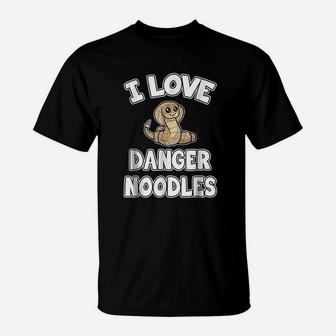 I Love Danger Noodles Cute Snake T-Shirt | Crazezy CA