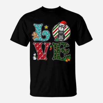 I Love Dog Schnauzer Christmas Sweatshirt T-Shirt | Crazezy