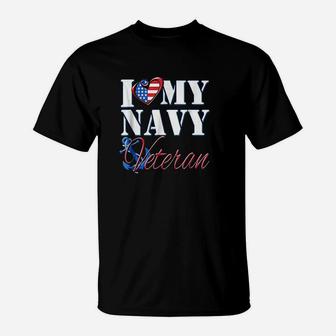 I Love My Navy Veteran Patriotic Sailor T-Shirt | Crazezy