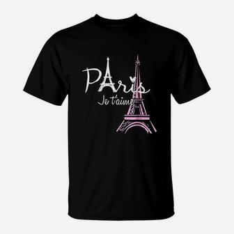 I Love Paris Eiffel Tower France T-Shirt | Crazezy