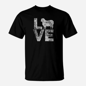 I Love Sheep Distressed Sheep Silhouette T-Shirt - Thegiftio UK
