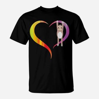 I Love Sloths Valentines Day For Cute Heart Animal T-Shirt - Monsterry