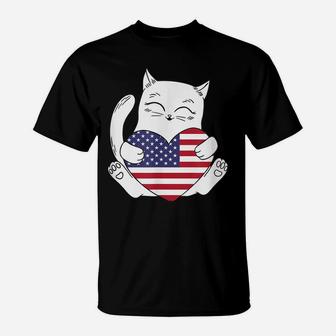 I Love Usa | Cat Lovers Tees | Cat Design Shirt | Cat T-Shirt | Crazezy UK