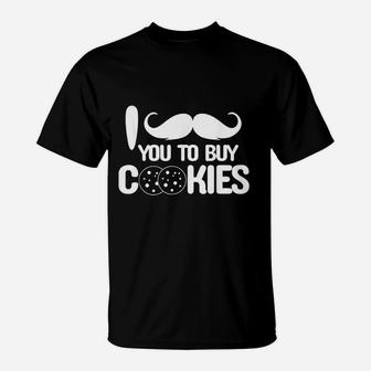 I Mustache You To Buy Cookies Scouting Dad Gif T-Shirt | Crazezy