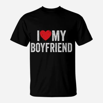 I Red Heart My Boyfriend Gf - I Love My Boyfriend T-Shirt | Crazezy UK