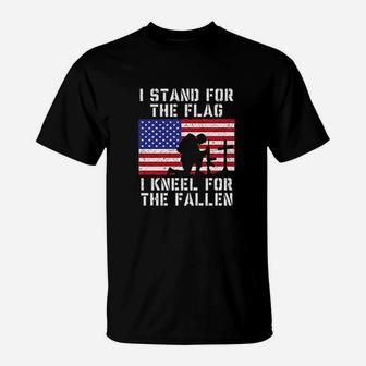 I Stand For The Flag I Kneel For The Fallen Americana T-Shirt | Crazezy