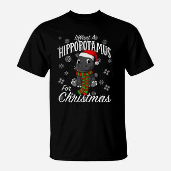 I Want A Hippopotamus For Christmas Sweatshirt | Xmas Hippo T-Shirt | Crazezy UK